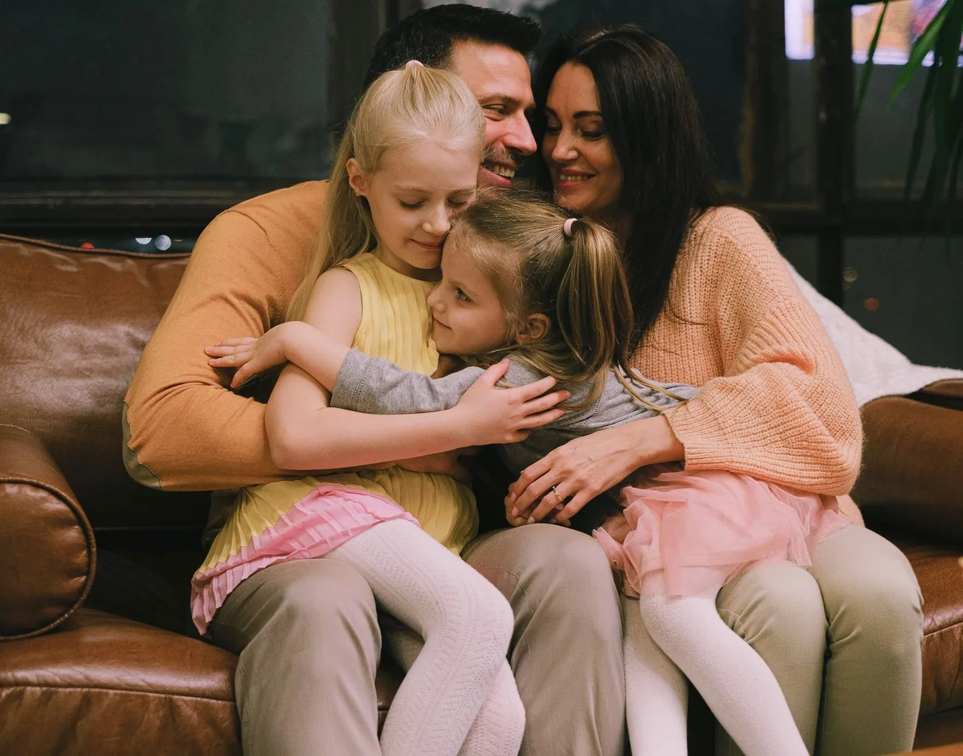 A family together at home